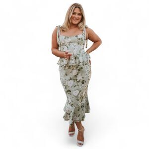 Show Me Your Mumu Floral Pauline Peplum Nidi Dress in Secret Garden Size XXL